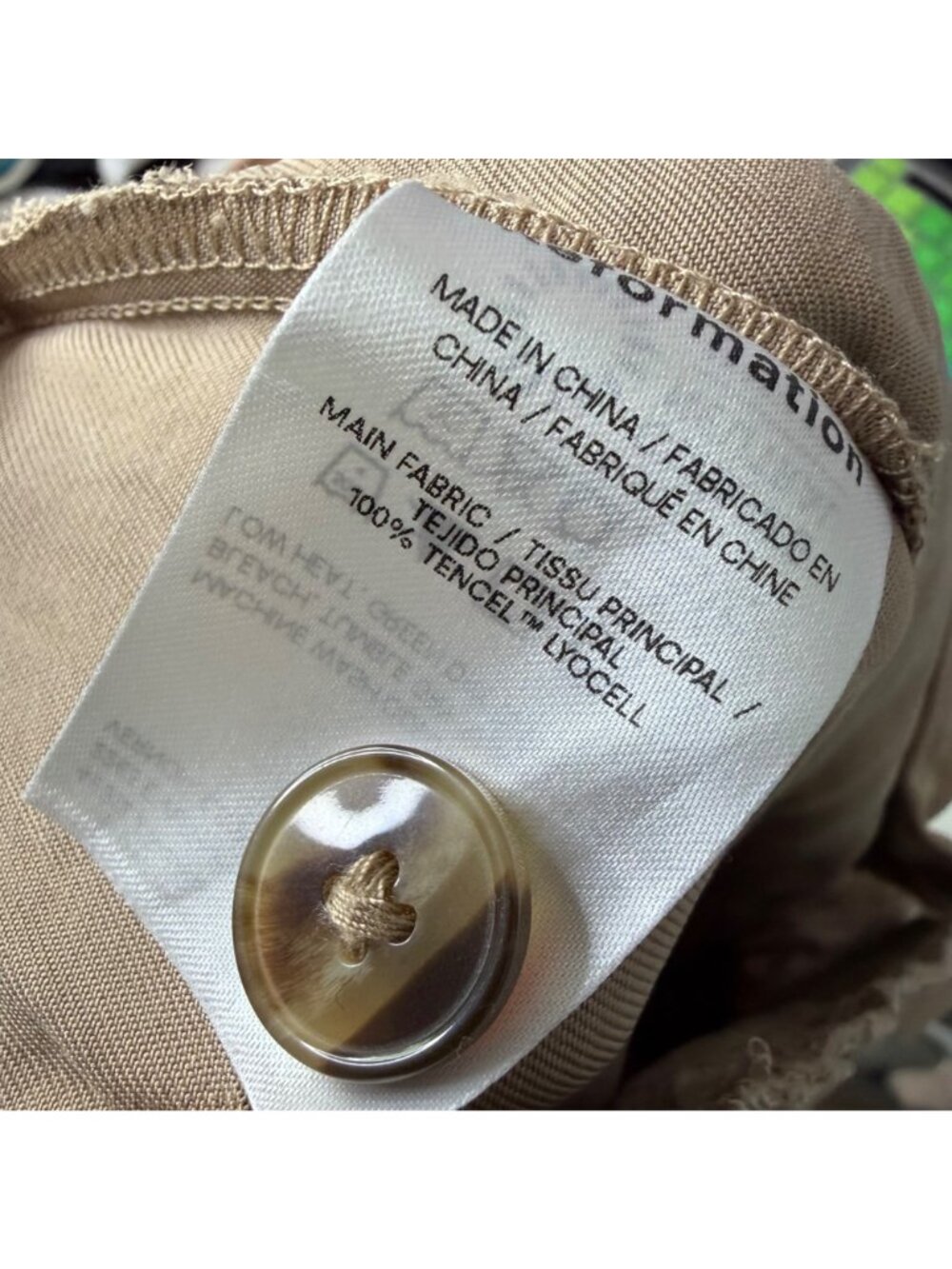 REFORMATION petites mason pants in khaki size 0P - Picture 8 of 8